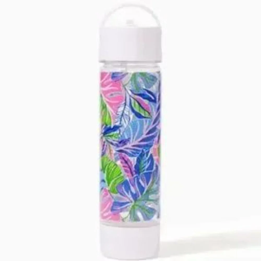 NWT Lilly Pulitzer Blue Grotto Beleaf in Yourself Water Bottle 24 oz